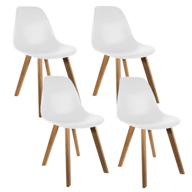 Lot de 4 Chaises design scandinave à coque Holga - TOILINUX