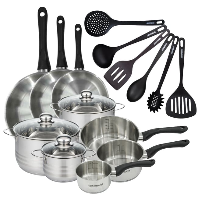 3 poêles 20/24/28, 3 faitouts 16/20/24, 3 casseroles 12/16/20 inox|noir <span itemprop=