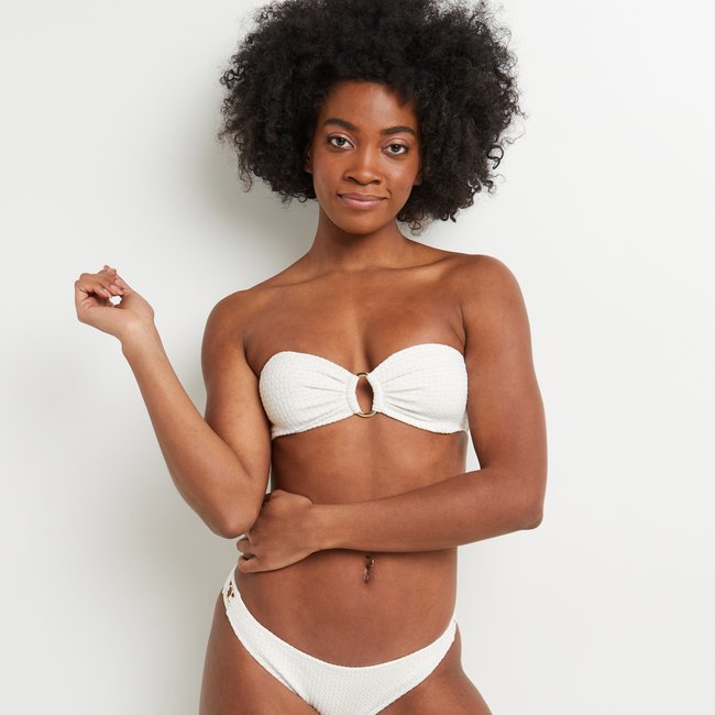 Haut de maillot de bain bandeau MAUD blanc <span itemprop=