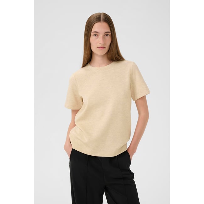T-shirt beige haze melange <span itemprop=