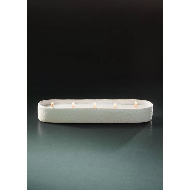 Bougie ovale à mèches en bois - MANGO HOME