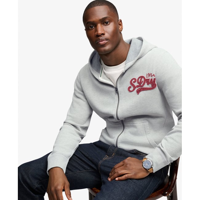 Sweat zippé à capuche Heritage Applique Coupe Décontractée - SUPERDRY