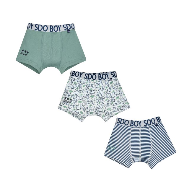 Lot de 3 boxers jaouen enfant vert <span itemprop=