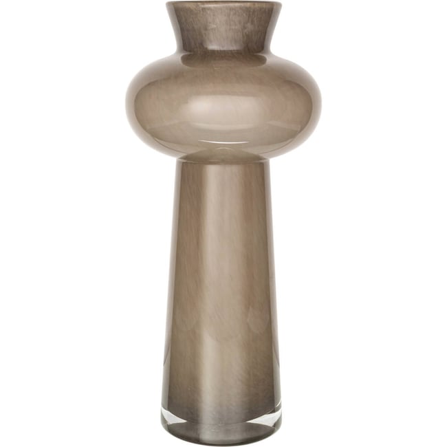 Vase en verre au galbe sculptural Couleur taupe <span itemprop=