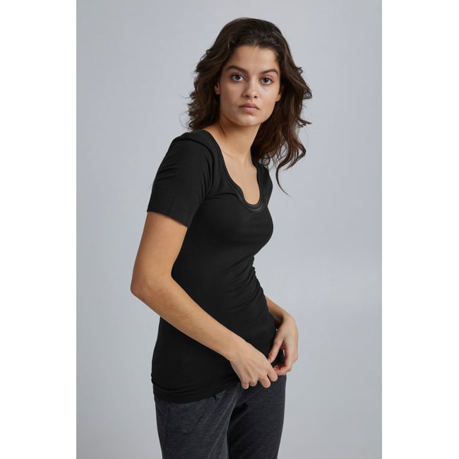 T-shirt manches courtes, coupe slim, col rond - ICHI