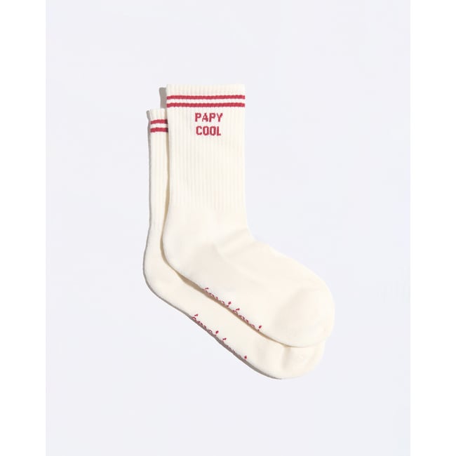 Chaussettes Papy cool beige crème <span itemprop=