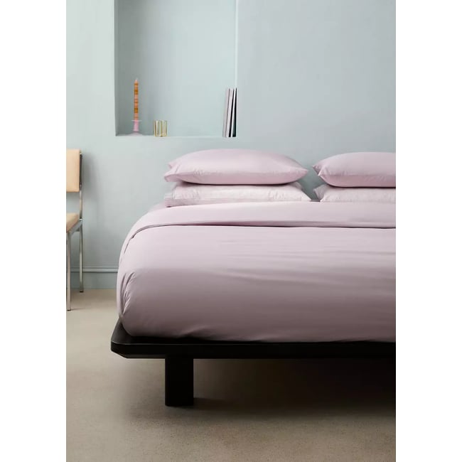 Housse de couette percale de coton 200 fils lit 90 cm violet clair/pastel <span itemprop=