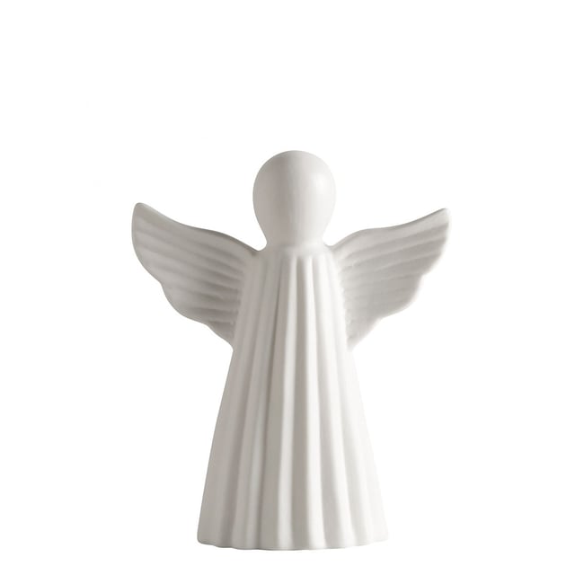 Ange décoratif en céramique petit modèle Couleur blanc <span itemprop=