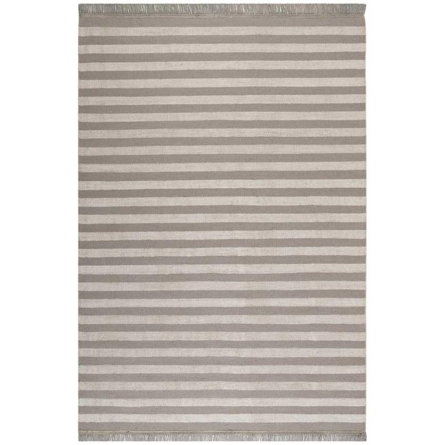 Tapis salon et chambre fait main en chanvre motif géométrique NOBI Couleur taupe <span itemprop=
