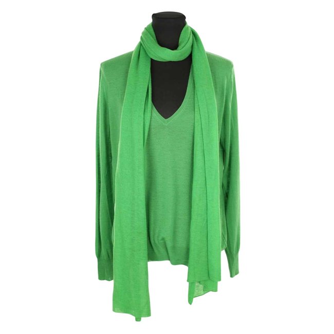 Pull en cachemire - Très Bon État vert <span itemprop=