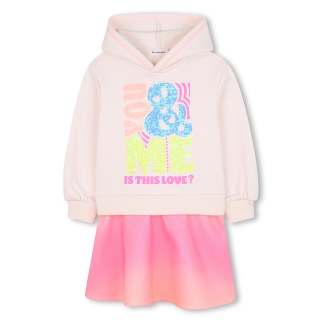 Combinaison bi-matériau rose courage <span itemprop=