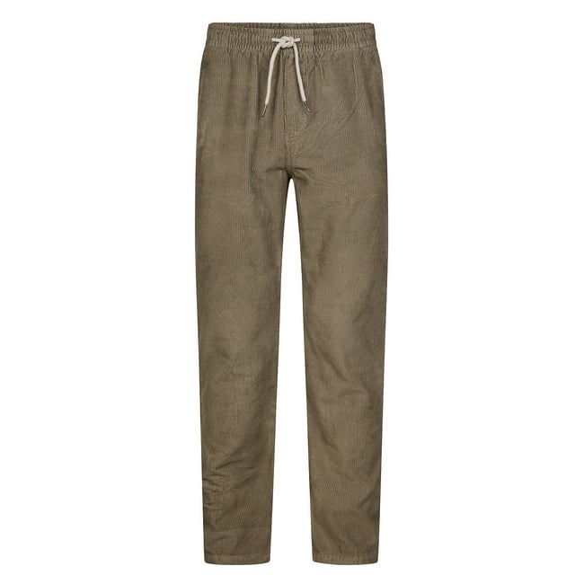 Pantalon droit en velours côtelé vert marron <span itemprop=