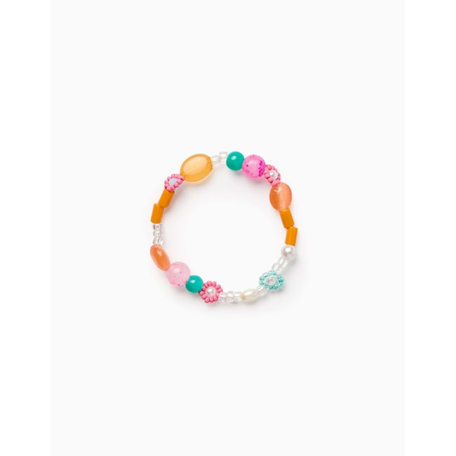 Bracelet élastique MARC LABAT - Perles De Verre Multicolores - Neuf Avec étiquettes