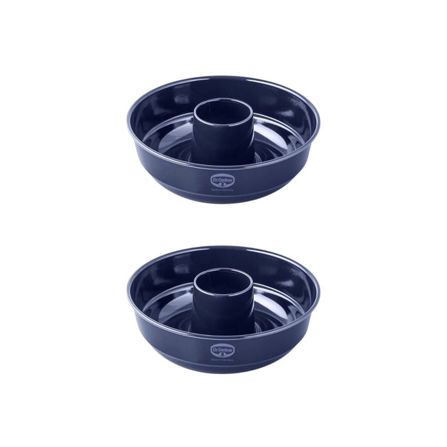 Lot de 2 moules à gâteaux 26,3/26,3 cm en acier BACK-LIEBE bleu <span itemprop=
