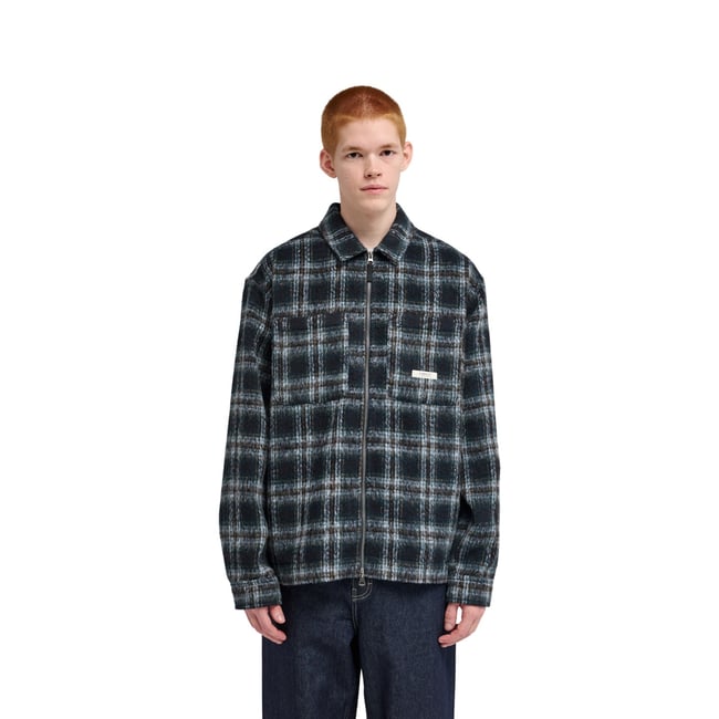 Surchemise FUZZY CHECK multi brushed plaid dark slate <span itemprop=