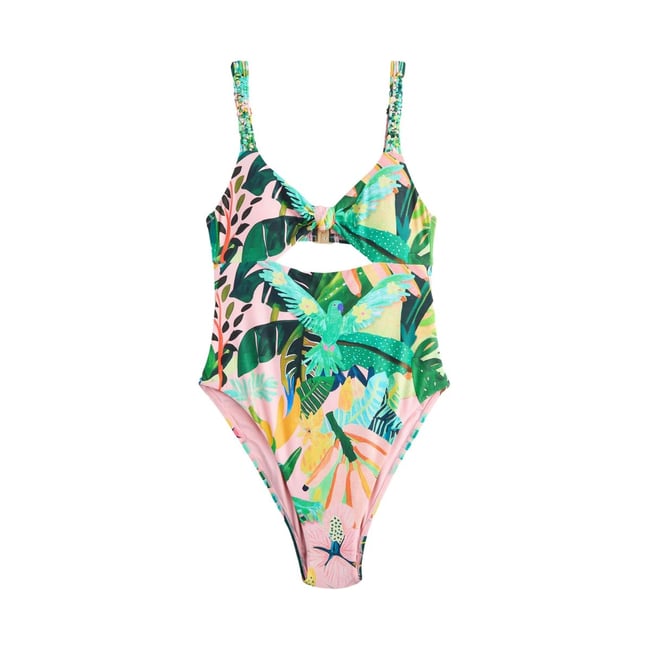 Maillots De Bain Encolure Carr e Corail vert Tropical Next La Redoute