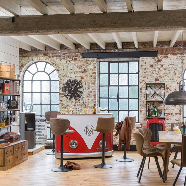 Meuble bar rouge avec plateau en bois de manguier  COMBI Couleur rouge <span itemprop=