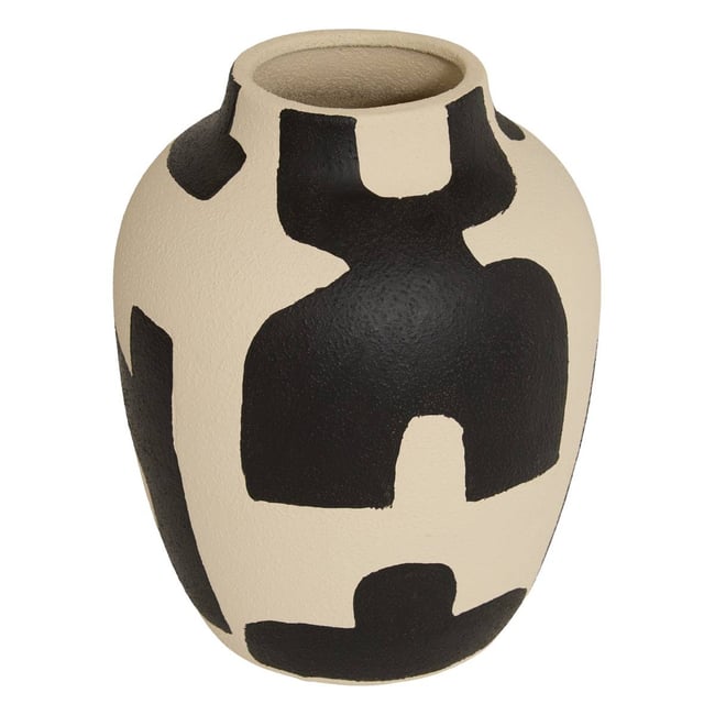 Vase en dolomite NYER Couleur noir et blanc <span itemprop=
