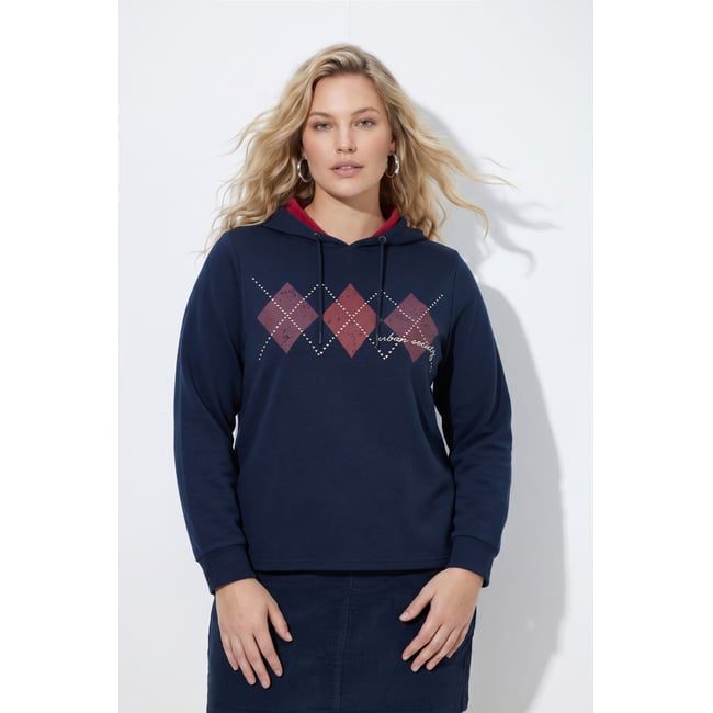 Sweat-shirt à capuche marine <span itemprop=