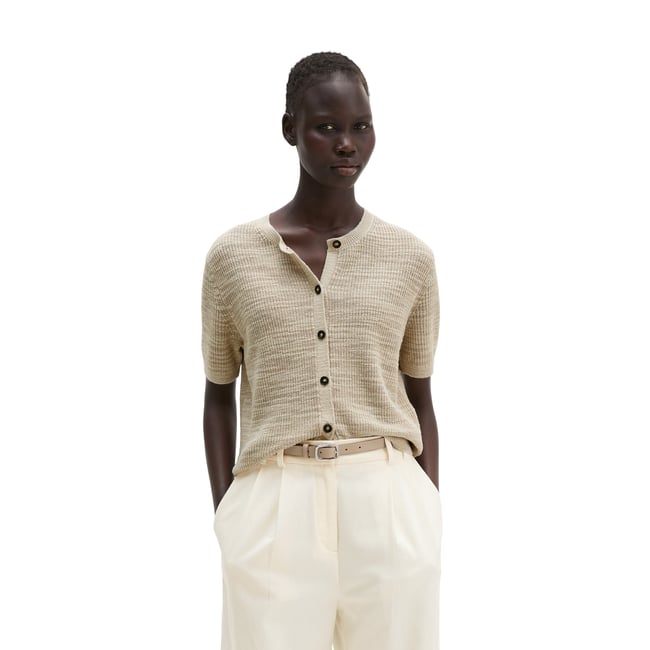 Slub-Cardigan loose en mélange de lin et de coton - MARC O'POLO