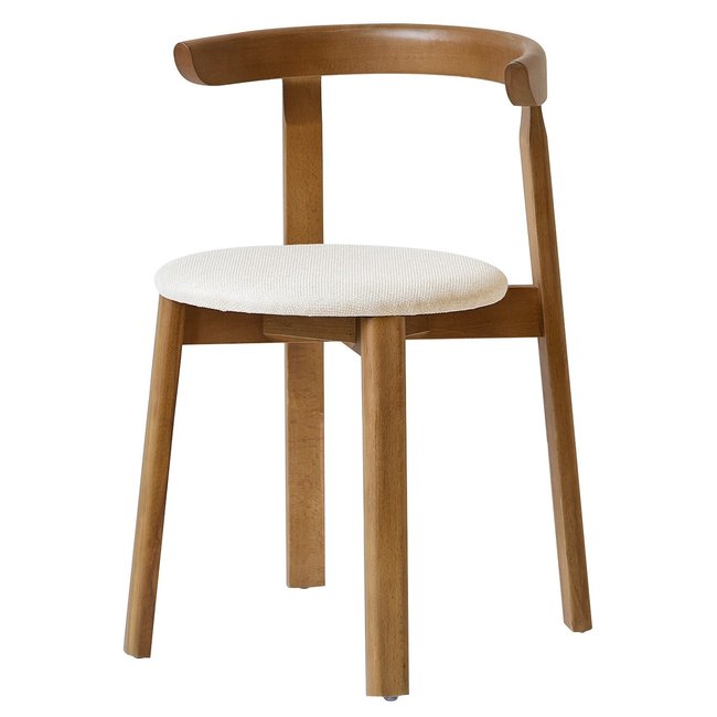 Lot de 2 chaises, bois foncé massif et tissu, SYOTE Couleur beige <span itemprop=