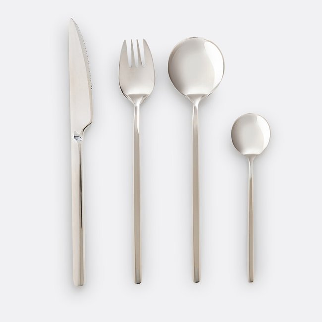 Ménagère 24 couverts en inox, Mikao Couleur inox <span itemprop=