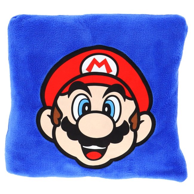 Coussin Plaid 2 en 1, Super Mario bleu <span itemprop=