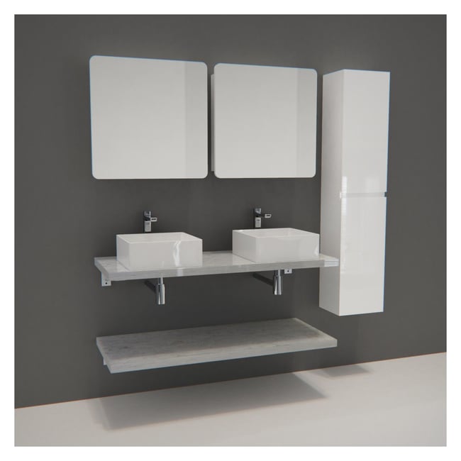 Meuble double +vasque +armoire +colonne WILL Couleur v002229 <span itemprop=