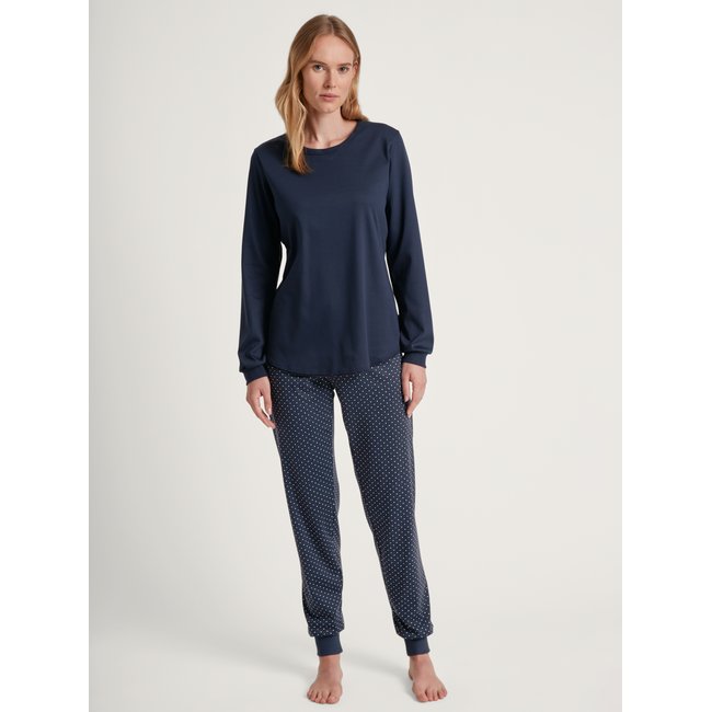 Pyjama à bords côtés bleu paon <span itemprop=