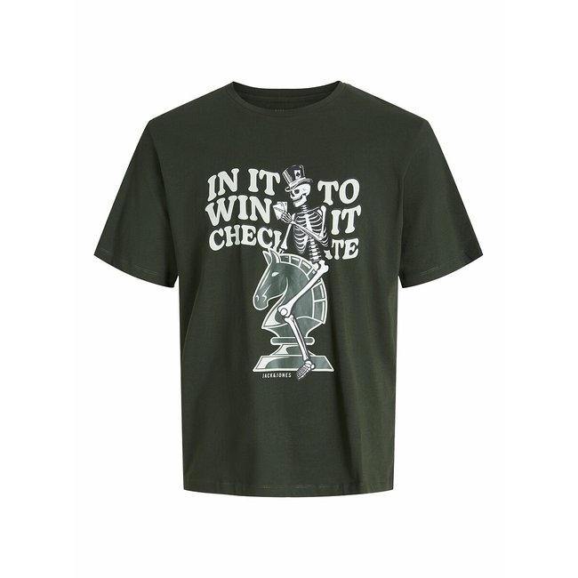 Футболка с принтом хаки JACK & JONES JUNIOR