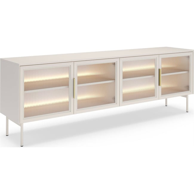 Meuble tv vitré LUMI avec éclairage LED - RECOLLECTION