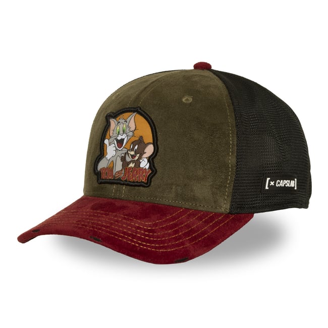 Casquette trucker Tom & Jerry kaki/noir/bordeaux/orange/gris/marron <span itemprop=
