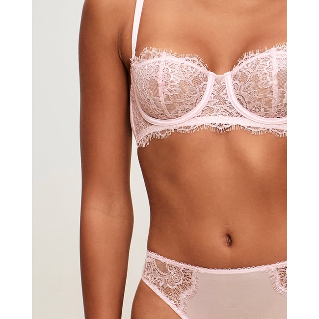 Soutien-gorge corbeille en dentelle FOILTYLAIZ rose <span itemprop=