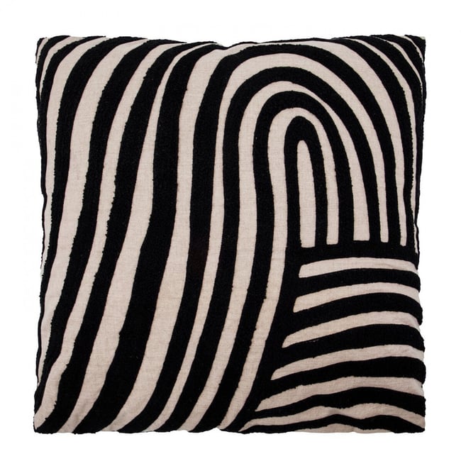 Coussin en coton Sky beige, noir <span itemprop=