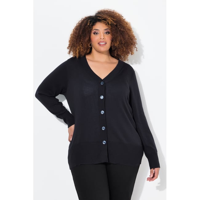 Gilet, maille fine, patte de boutonnage - ULLA POPKEN