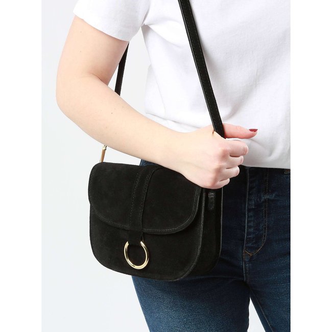 Sac bandouliere velvet cuir nero Milano La Redoute