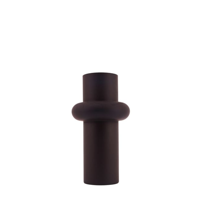 Vase anneau en verre, H20cm Couleur noir <span itemprop=