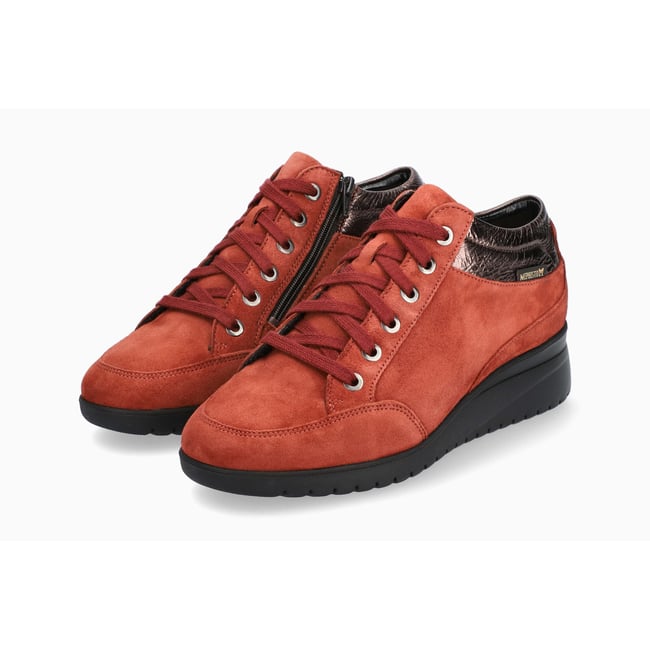 Baskets en cuir IANIE rouille <span itemprop=