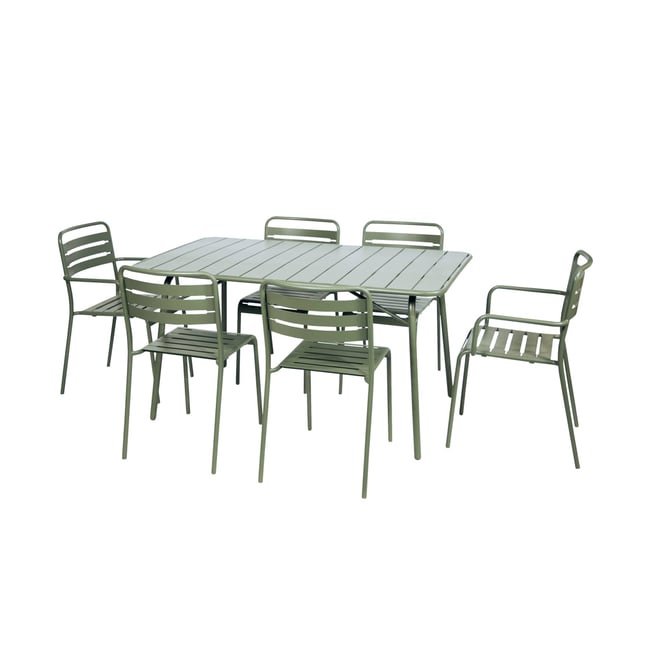 Table de jardin pliante métal + 6 assises AMÉLIA - SWEEEK