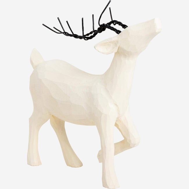 Décoration de Noël bois massif BAKER Couleur blanc <span itemprop=