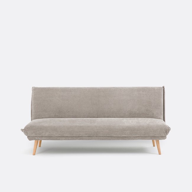 Banquette conv. 3 places velours côtelé, Ivan Couleur gris clair <span itemprop=