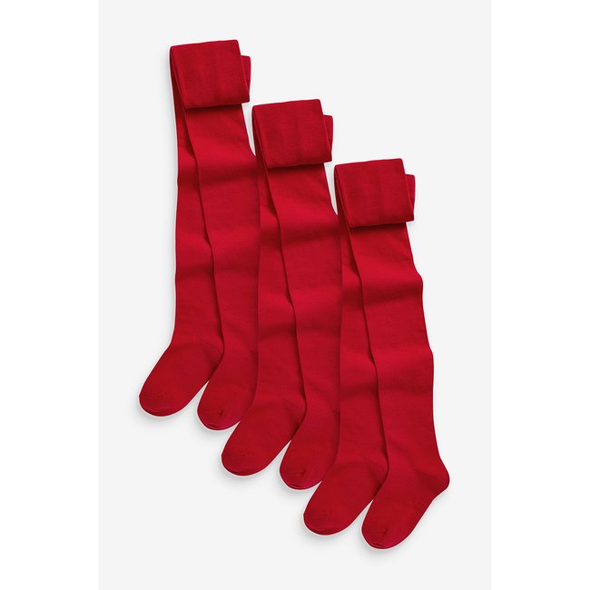 Collants pour l'école, lot de 3 rouge <span itemprop=