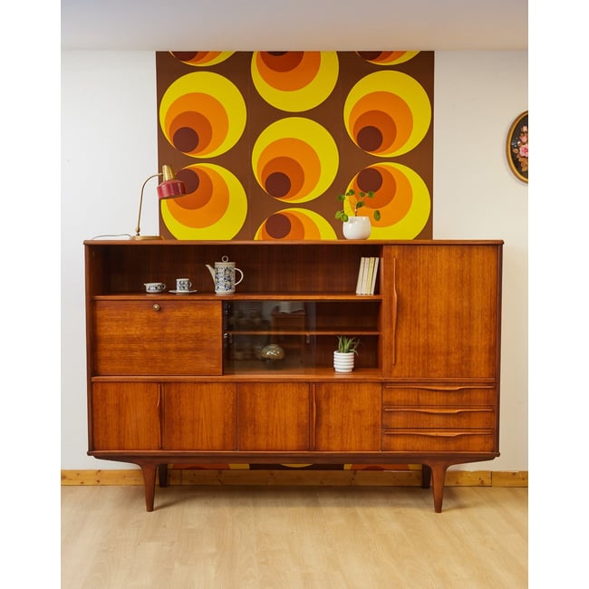 Enfilade haute scandinave en teck  Margaret N°764 - Bon état Couleur bois foncé <span itemprop=