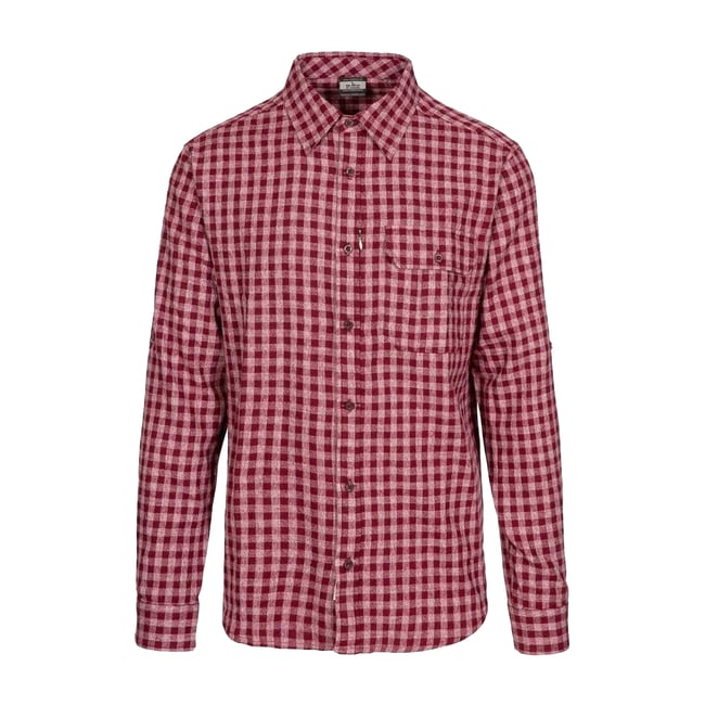 Chemise manches longues motif/style à carreaux rouge <span itemprop=