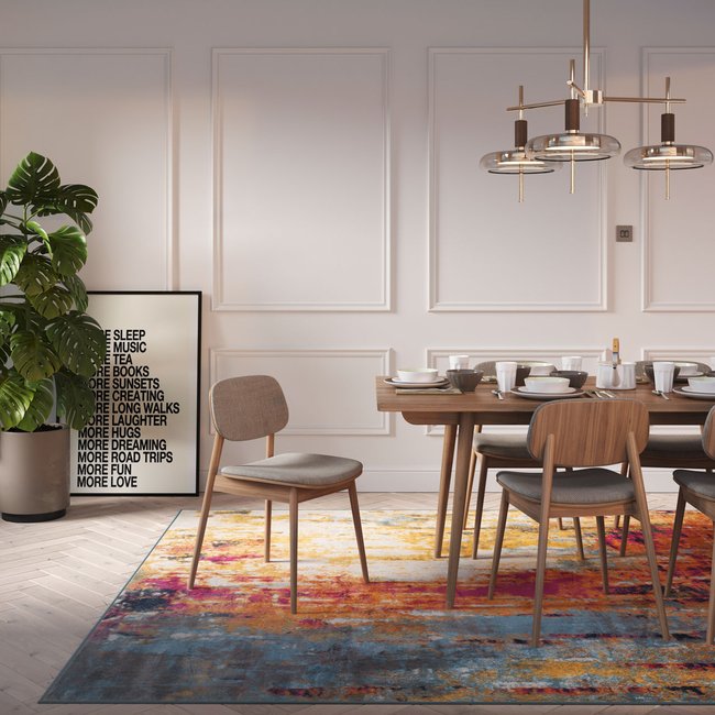 Tapis traditonnel, effet vieilli, OSCAR Couleur multicolore <span itemprop=