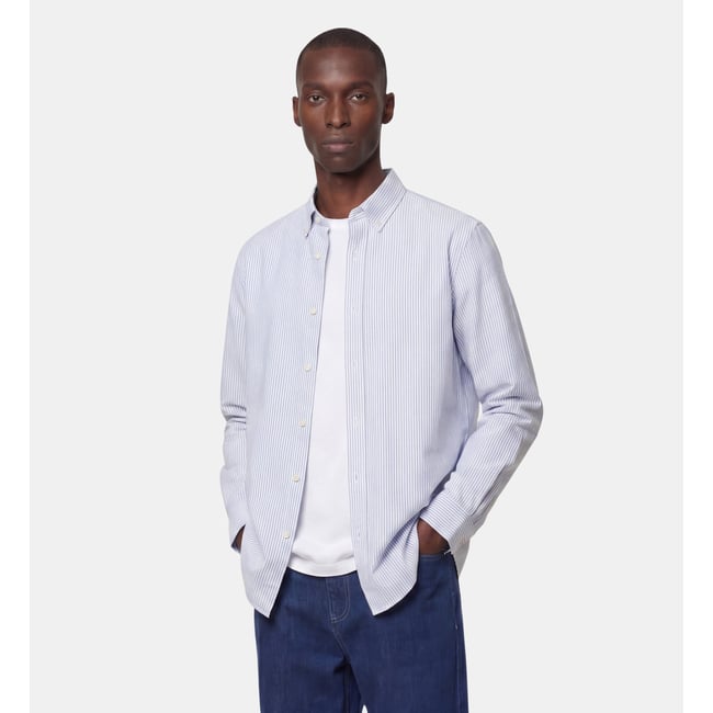 Chemise droite sixfordray rayée en coton - GALERIES LAFAYETTE