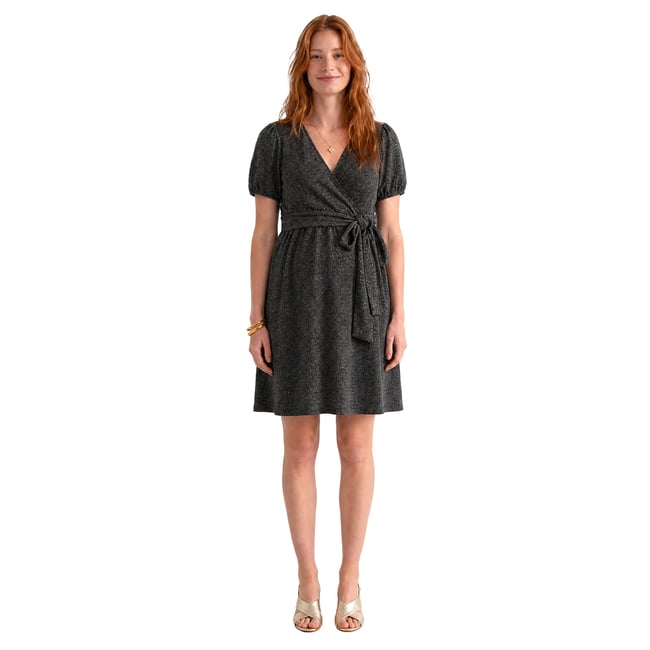Robe cache coeur grossesse et allaitement argenté <span itemprop=