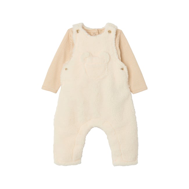 Ensemble salopette et body vanille <span itemprop=