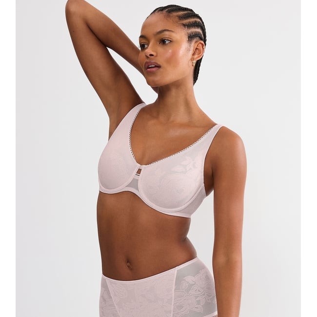 Soutien-gorge minimiseur Wild rose sensation rose pâle <span itemprop=