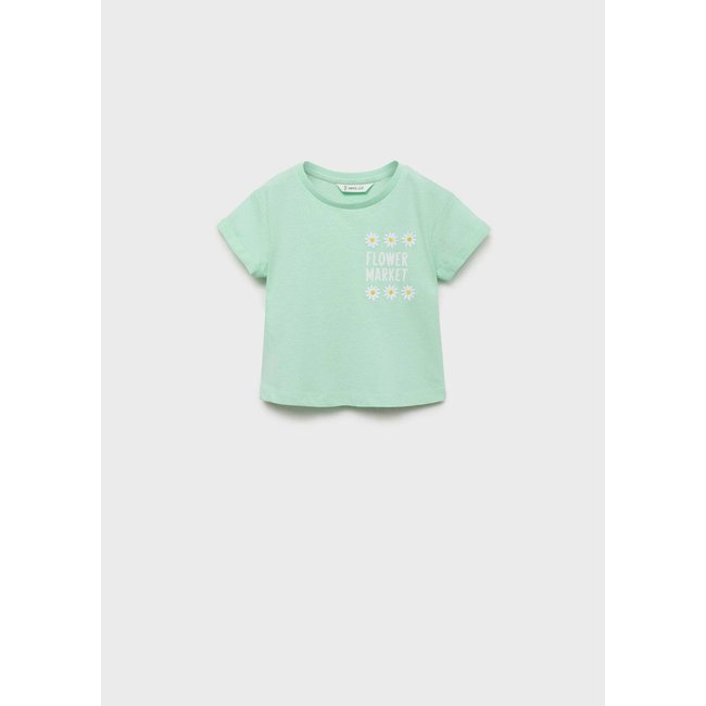 T-shirt manches courtes brodé vert d´eau <span itemprop=
